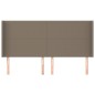 vidaXL Cabecero con orejas de tela gris taupe 163x16x118/128 cm