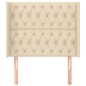 vidaXL Cabecero con orejas de tela color crema 103x16x118/128 cm