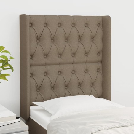 vidaXL Cabecero con orejas de tela gris taupe 83x16x118/128 cm
