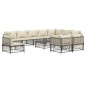 vidaXL Juego de muebles de jardín 11 pzas y cojines ratán PE antracita vidaXL Juego de muebles de jardín 11 pzas y cojines ratán PE antracita