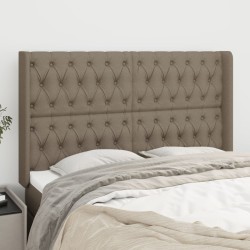 vidaXL Cabecero con orejas de tela gris taupe 163x16x118/128 cm