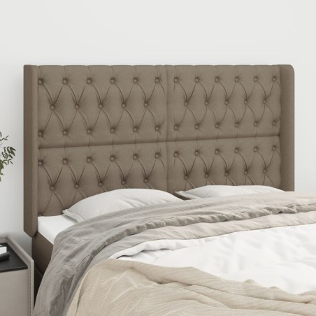 vidaXL Cabecero con orejas de tela gris taupe 163x16x118/128 cm