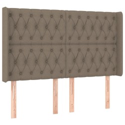 vidaXL Cabecero con orejas de tela gris taupe 163x16x118/128 cm