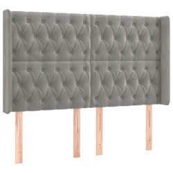 vidaXL Cabecero con orejas de terciopelo gris claro 163x16x118/128 cm