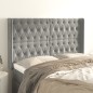 vidaXL Cabecero con orejas de terciopelo gris claro 147x16x118/128 cm vidaXL Cabecero con orejas de terciopelo gris claro 147x16x118/128 cm