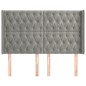 vidaXL Cabecero con orejas de terciopelo gris claro 147x16x118/128 cm vidaXL Cabecero con orejas de terciopelo gris claro 147x16x118/128 cm