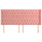 vidaXL Cabecero con orejas de terciopelo rosa 203x16x118/128 cm vidaXL Cabecero con orejas de terciopelo rosa 203x16x118/128 cm