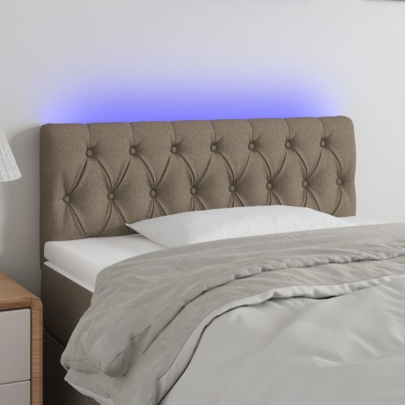 vidaXL Cabecero con LED de tela gris taupe 100x7x78/88 cm