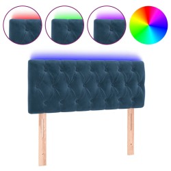 vidaXL Cabecero con LED de terciopelo azul oscuro 100x7x78/88 cm