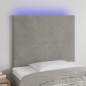 vidaXL Cabecero con luces LED terciopelo gris claro 80x5x118/128 cm vidaXL Cabecero con luces LED terciopelo gris claro 80x5x118/128 cm
