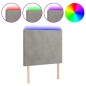 vidaXL Cabecero con luces LED terciopelo gris claro 80x5x118/128 cm vidaXL Cabecero con luces LED terciopelo gris claro 80x5x118/128 cm