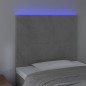 vidaXL Cabecero con luces LED terciopelo gris claro 80x5x118/128 cm vidaXL Cabecero con luces LED terciopelo gris claro 80x5x118/128 cm