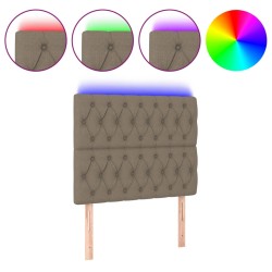 vidaXL Cabecero con luces LED tela gris taupe 100x7x118/128 cm