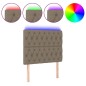 vidaXL Cabecero con luces LED tela gris taupe 100x7x118/128 cm vidaXL Cabecero con luces LED tela gris taupe 100x7x118/128 cm