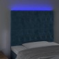 vidaXL Cabecero con luces LED terciopelo azul oscuro 100x7x118/128 cm vidaXL Cabecero con luces LED terciopelo azul oscuro 100x7x118/128 cm