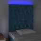 vidaXL Cabecero con luces LED terciopelo azul oscuro 80x7x118/128 cm vidaXL Cabecero con luces LED terciopelo azul oscuro 80x7x118/128 cm