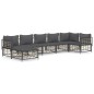vidaXL Set muebles de jardín 7 pzas y cojines ratán PE gris antracita
