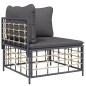 vidaXL Set muebles de jardín 7 pzas y cojines ratán PE gris antracita