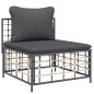 vidaXL Set muebles de jardín 7 pzas y cojines ratán PE gris antracita