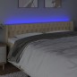 vidaXL Cabecero con LED de tela crema 183x16x78/88 cm vidaXL Cabecero con LED de tela crema 183x16x78/88 cm