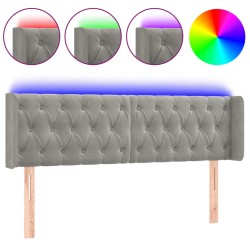 vidaXL Cabecero con LED de terciopelo gris claro 147x16x78/88 cm