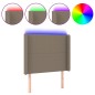 vidaXL Cabecero con LED de tela gris taupe 83x16x118/128 cm vidaXL Cabecero con LED de tela gris taupe 83x16x118/128 cm