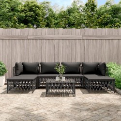vidaXL Juego de muebles de jardín 7 pzas con cojines acero antracita