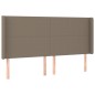 vidaXL Cabecero con LED de tela gris taupe 163x16x118/128 cm