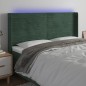 vidaXL Cabecero con LED de terciopelo verde oscuro 163x16x118/128 cm vidaXL Cabecero con LED de terciopelo verde oscuro 163x16x118/128 cm