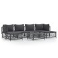 vidaXL Juego de muebles de jardín 7 pzas con cojines acero antracita vidaXL Juego de muebles de jardín 7 pzas con cojines acero antracita