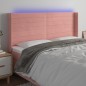 vidaXL Cabecero con LED de terciopelo rosa 163x16x118/128 cm vidaXL Cabecero con LED de terciopelo rosa 163x16x118/128 cm