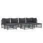 vidaXL Juego de muebles de jardín 7 pzas con cojines acero antracita vidaXL Juego de muebles de jardín 7 pzas con cojines acero antracita