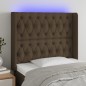 vidaXL Cabecero con LED de tela marrón oscuro 103x16x118/128 cm vidaXL Cabecero con LED de tela marrón oscuro 103x16x118/128 cm