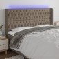 vidaXL Cabecero con LED de tela gris taupe 203x16x118/128 cm vidaXL Cabecero con LED de tela gris taupe 203x16x118/128 cm