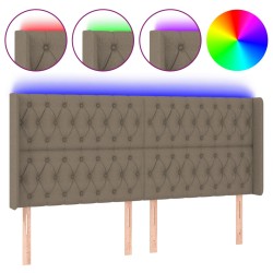 vidaXL Cabecero con LED de tela gris taupe 203x16x118/128 cm