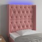 vidaXL Cabecero con LED de terciopelo rosa 83x16x118/128 cm vidaXL Cabecero con LED de terciopelo rosa 83x16x118/128 cm