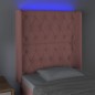 vidaXL Cabecero con LED de terciopelo rosa 83x16x118/128 cm vidaXL Cabecero con LED de terciopelo rosa 83x16x118/128 cm