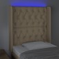 vidaXL Cabecero con LED de tela color crema 83x16x118/128 cm vidaXL Cabecero con LED de tela color crema 83x16x118/128 cm