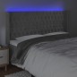 vidaXL Cabecero con LED de terciopelo gris claro 183x16x118/128 cm vidaXL Cabecero con LED de terciopelo gris claro 183x16x118/128 cm