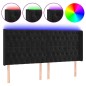 vidaXL Cabecero con LED de terciopelo negro 183x16x118/128 cm vidaXL Cabecero con LED de terciopelo negro 183x16x118/128 cm