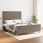 vidaXL Estructura de cama con cabecero de tela gris taupe 140x200 cm vidaXL Estructura de cama con cabecero de tela gris taupe 140x200 cm
