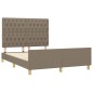vidaXL Estructura de cama con cabecero de tela gris taupe 140x200 cm vidaXL Estructura de cama con cabecero de tela gris taupe 140x200 cm