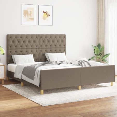 vidaXL Estructura de cama con cabecero de tela gris taupe 160x200 cm