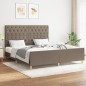 vidaXL Estructura de cama con cabecero de tela gris taupe 160x200 cm