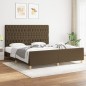 vidaXL Estructura de cama con cabecero de tela marrón 180x200 cm vidaXL Estructura de cama con cabecero de tela marrón 180x200 cm