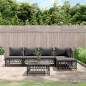 vidaXL Juego muebles de jardín 6 pzas y cojines acero gris antracita