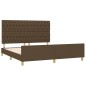 vidaXL Estructura de cama con cabecero de tela marrón 180x200 cm vidaXL Estructura de cama con cabecero de tela marrón 180x200 cm