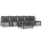 vidaXL Juego muebles de jardín 6 pzas y cojines acero gris antracita