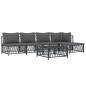vidaXL Juego muebles de jardín 6 pzas y cojines acero gris antracita