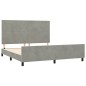 vidaXL Estructura de cama con cabecero terciopelo gris claro 160x200cm